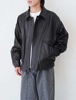 YOKE 女士 & 男士 Leather Flight Jacket (25AW) 图片5