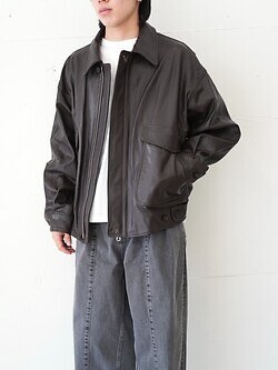 YOKE 女士 & 男士 Leather Flight Jacket (25AW) 图片16