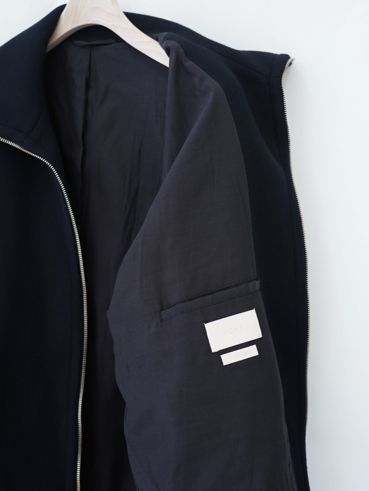 YOKE MENS Melton Stand Collar Zip Blouson IMAGE13