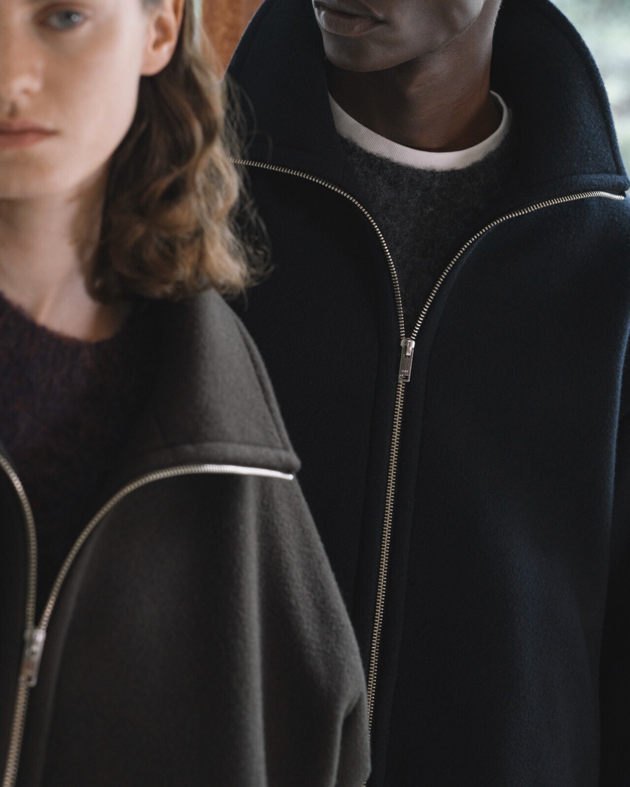 YOKE MENS Melton Stand Collar Zip Blouson IMAGE14