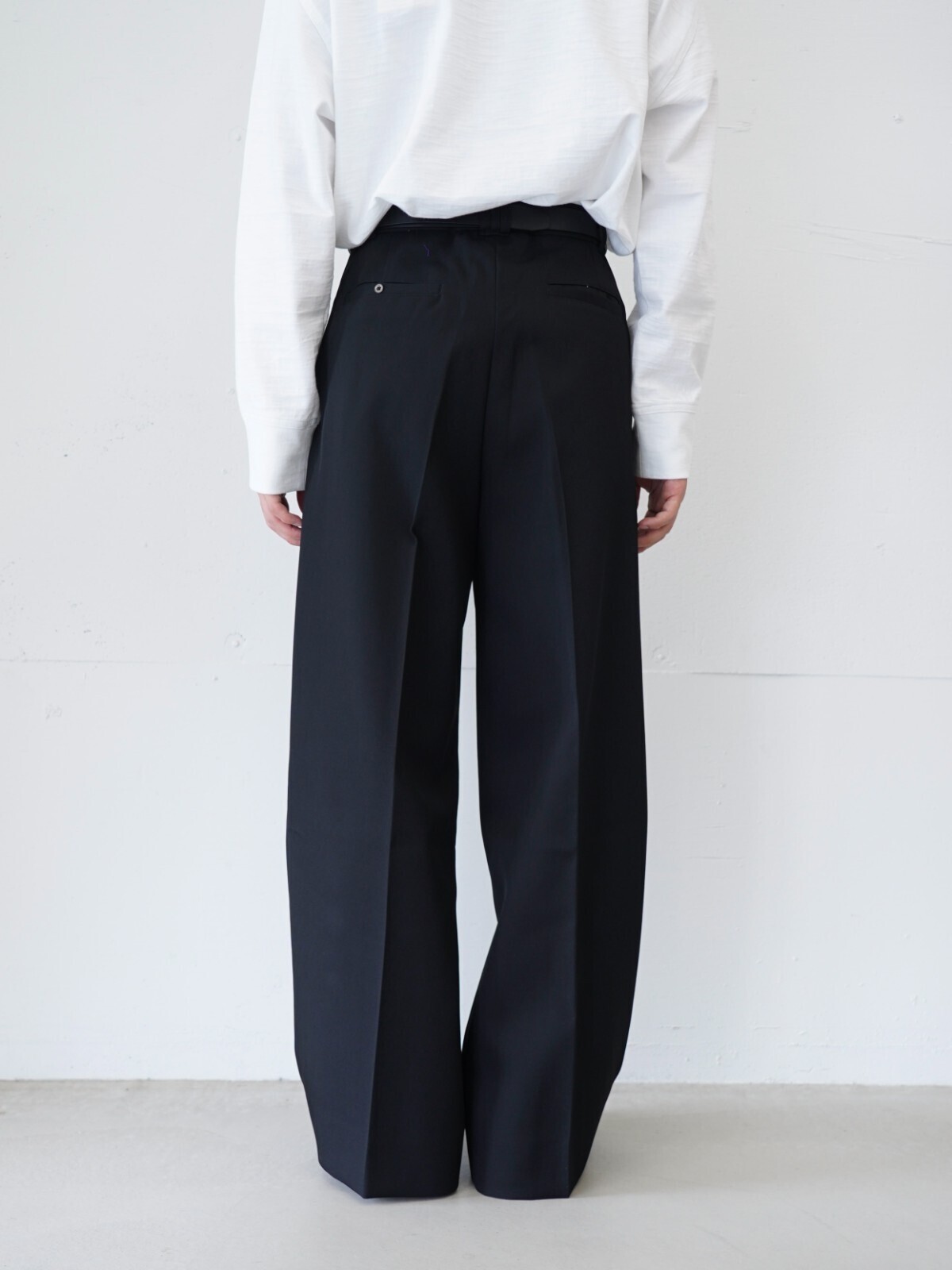 YOKE MENS 3pleated Wide-leg Trousers IMAGE3