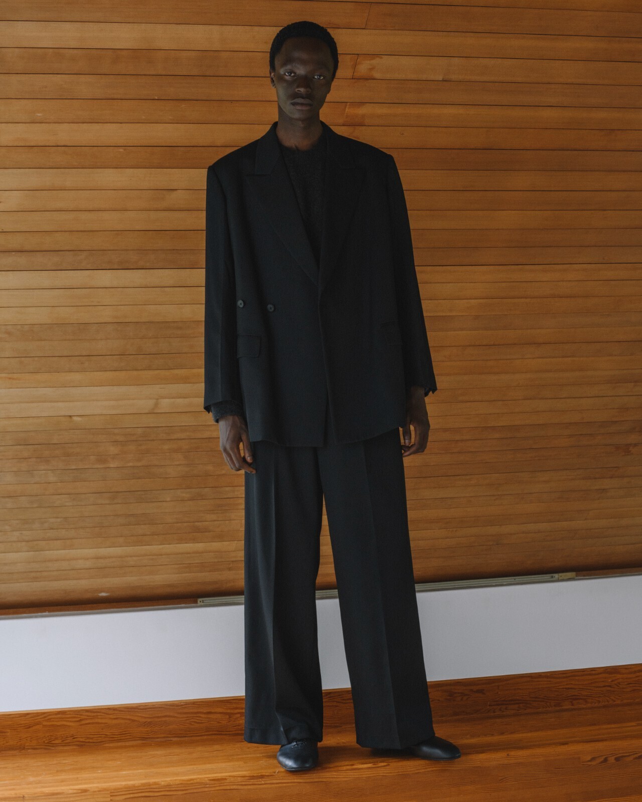 YOKE MENS 3pleated Wide-leg Trousers IMAGE11