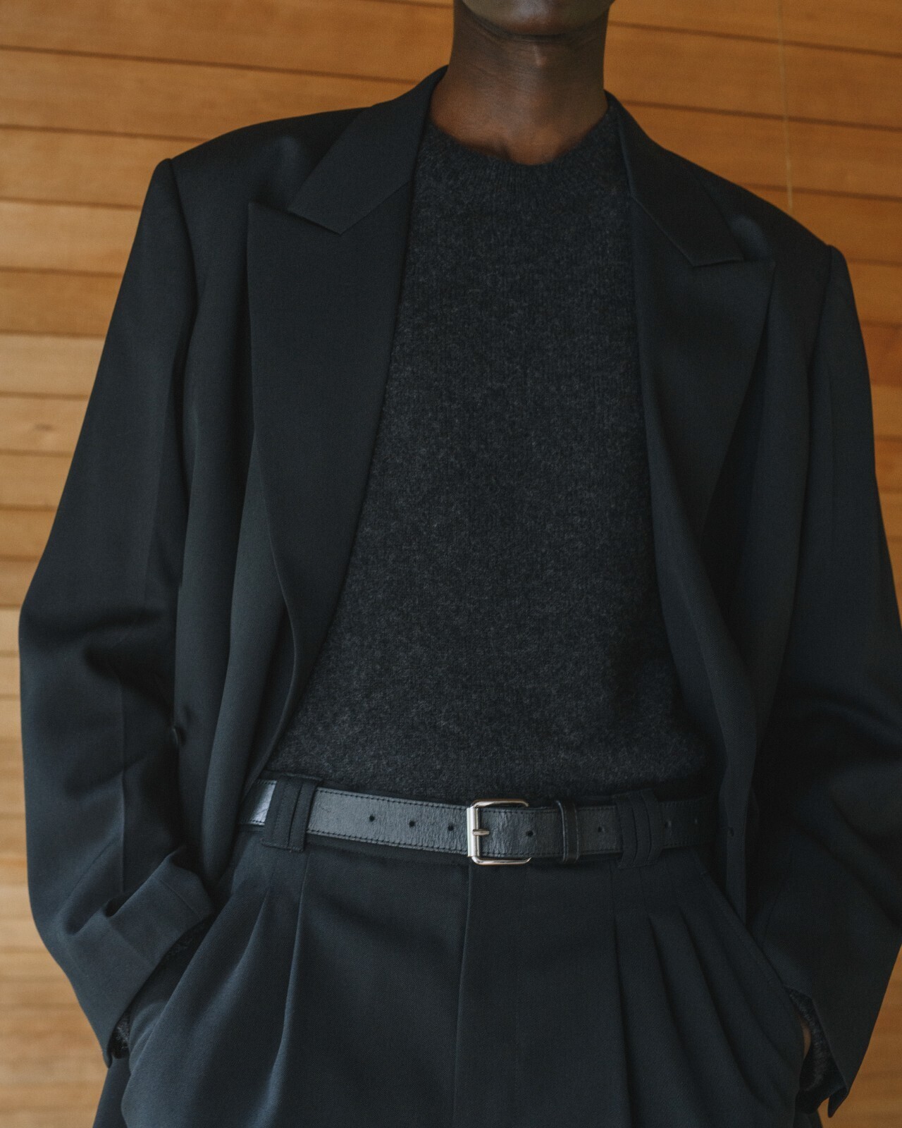 YOKE MENS 3pleated Wide-leg Trousers IMAGE13