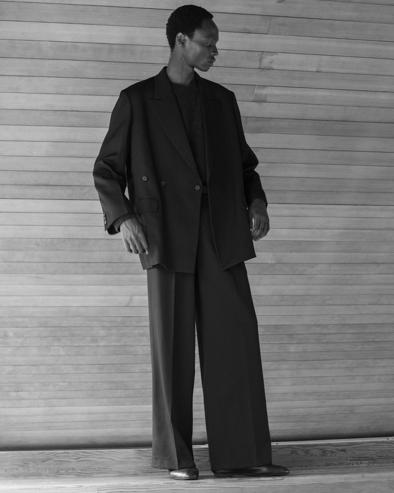 YOKE MENS 3pleated Wide-leg Trousers IMAGE12