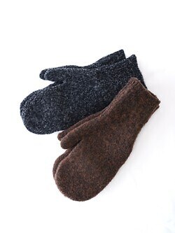 YOKE WOMENS & MENS 3Color Mix Boucle Mitten IMAGE5