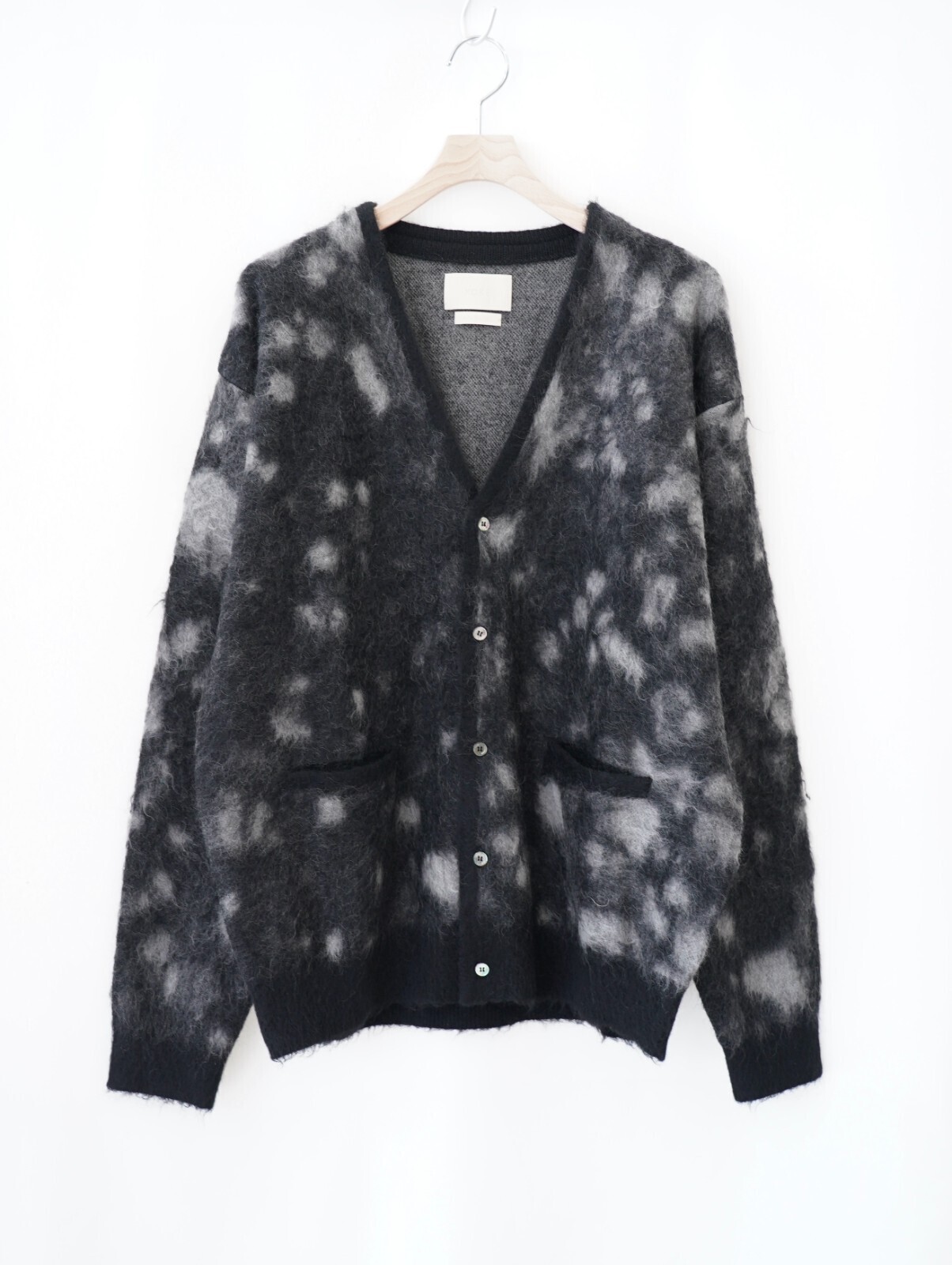 YOKE MENS Kid Mohair Jacqurad Cardigan IMAGE5