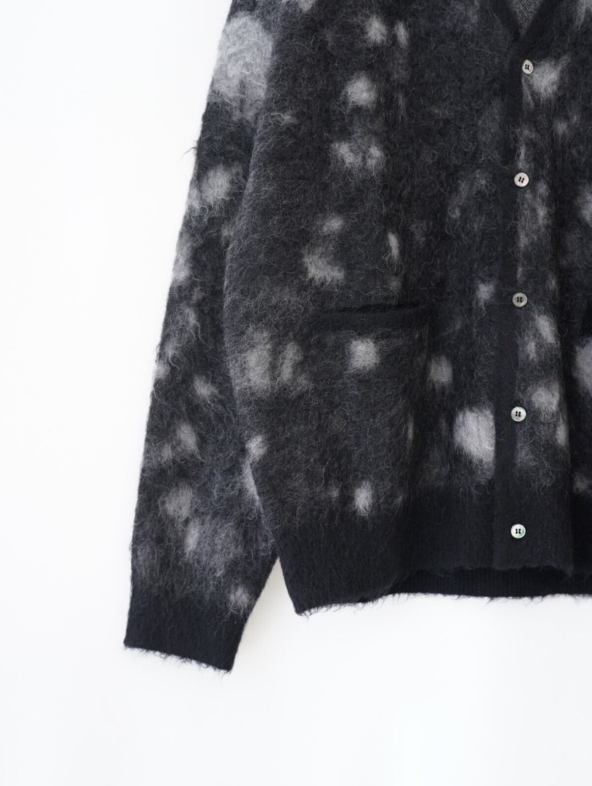 YOKE MENS Kid Mohair Jacqurad Cardigan IMAGE8