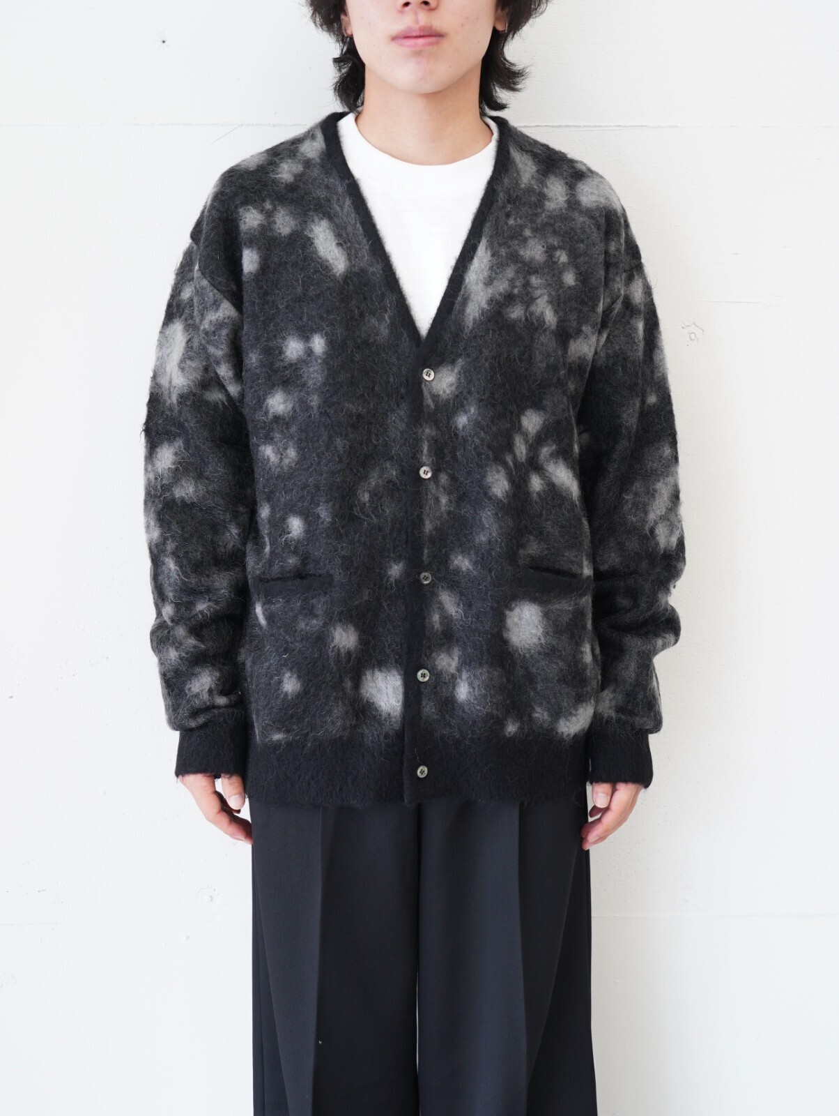 YOKE 男裝 Kid Mohair Jacqurad Cardigan 圖片1