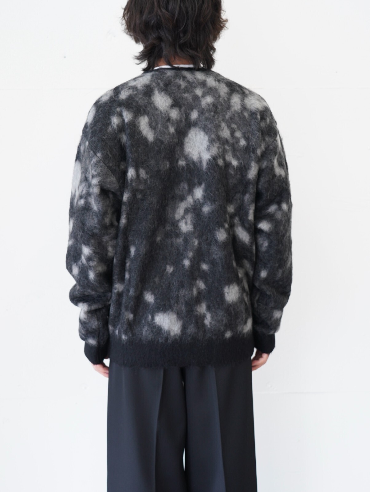 YOKE MENS Kid Mohair Jacqurad Cardigan IMAGE3