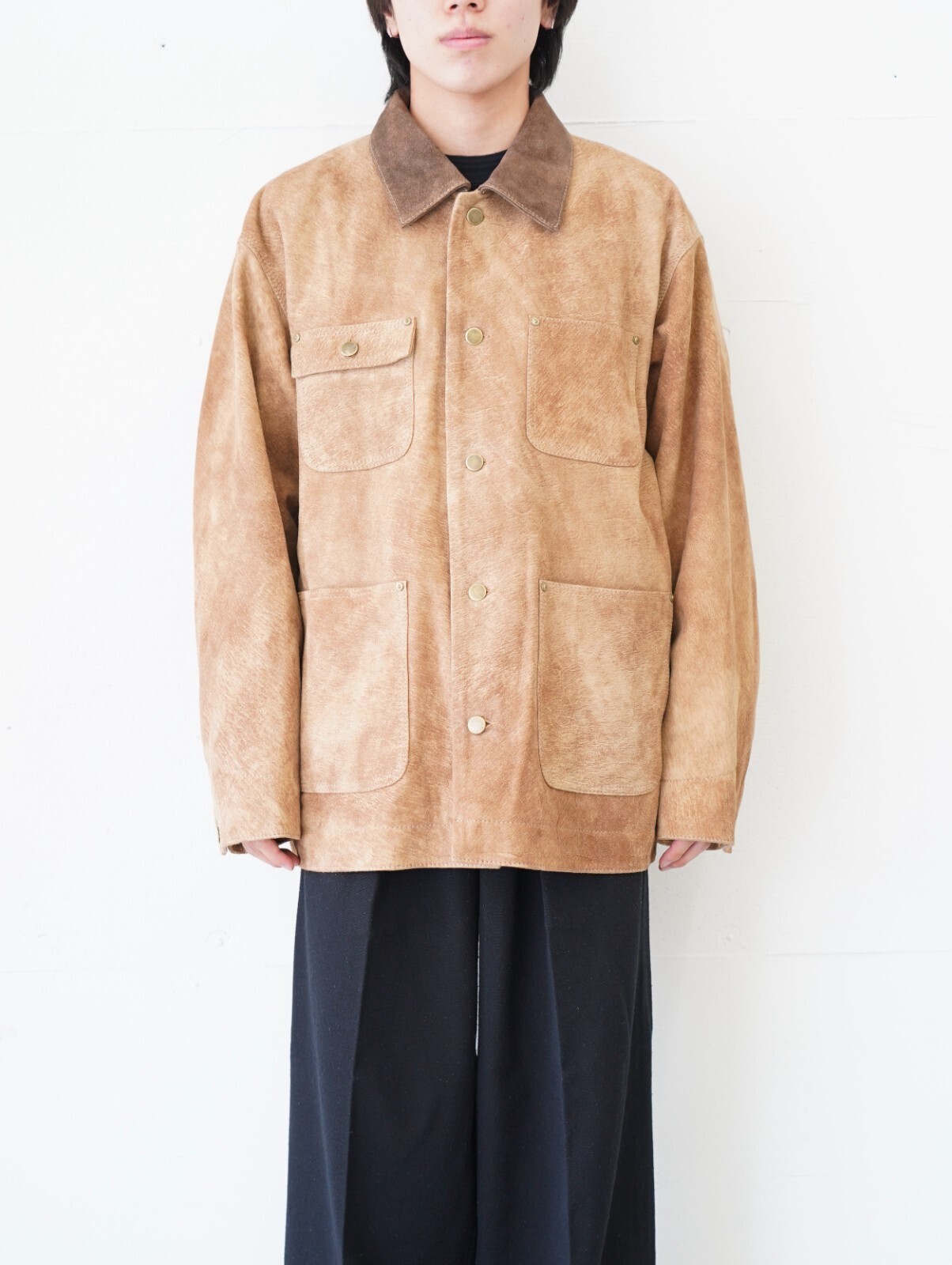 SEVEN BY SEVEN 男裝 LEATHER MICHIGAN CHORE COAT ‐Goat suede Antique finish‐ 圖片14