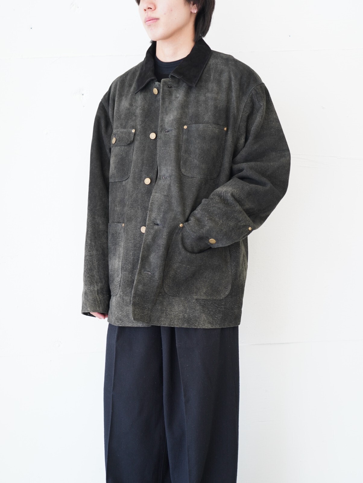 SEVEN BY SEVEN 男裝 LEATHER MICHIGAN CHORE COAT ‐Goat suede Antique finish‐ 圖片5