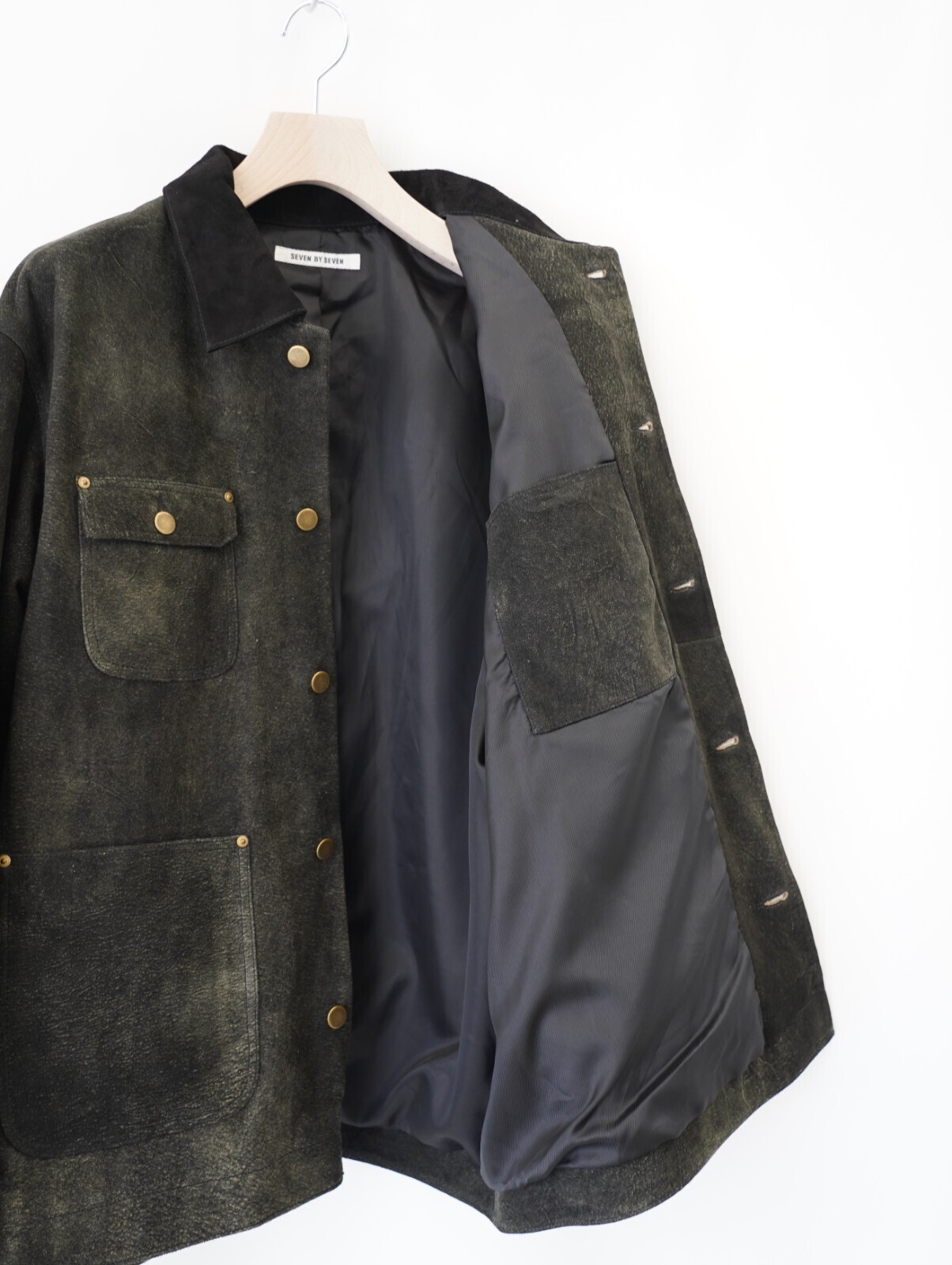 SEVEN BY SEVEN 男裝 LEATHER MICHIGAN CHORE COAT ‐Goat suede Antique finish‐ 圖片10