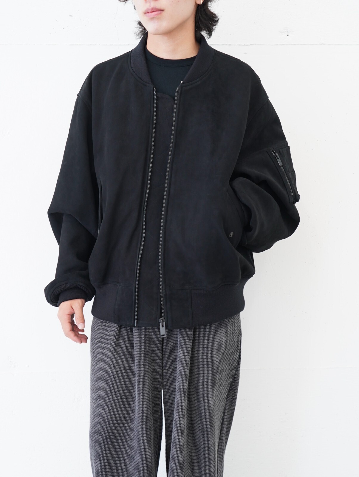 SEVEN BY SEVEN MENS LEATHER MA-1 BLOUSON ‐Kashmir Suede‐ IMAGE5