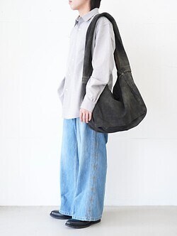 SEVEN BY SEVEN MENS LEATHER SHOULDER BAG ‐Goat suede Antique finish‐ IMAGE9