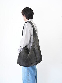 SEVEN BY SEVEN MENS LEATHER SHOULDER BAG ‐Goat suede Antique finish‐ IMAGE7
