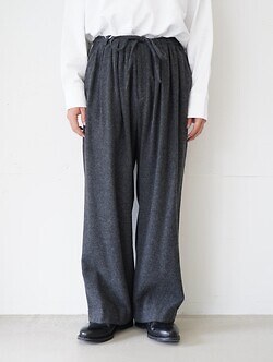 ブラン ワイエム(Blanc YM) 女士 & 男士 CASHMERE WIDE PANTS charcoal gray S