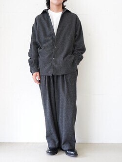 Blanc YM 女士 & 男士 CASHMERE WIDE PANTS 图片16