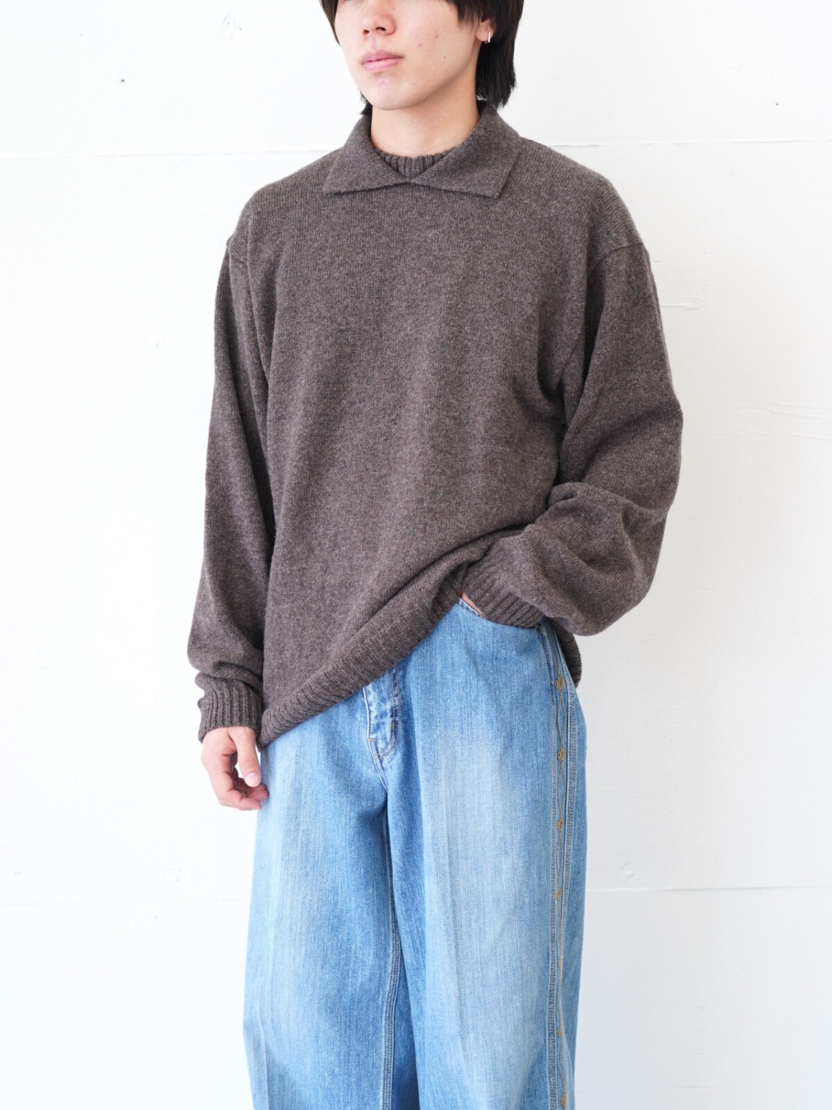 ブラン ワイエム レディース & メンズ アルパカポロカラーニットシャツ 画像13