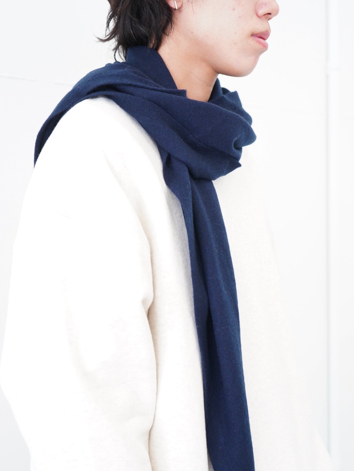 FUJI 女士 & 男士 WHITE CASHMERE SCARF 圖片18
