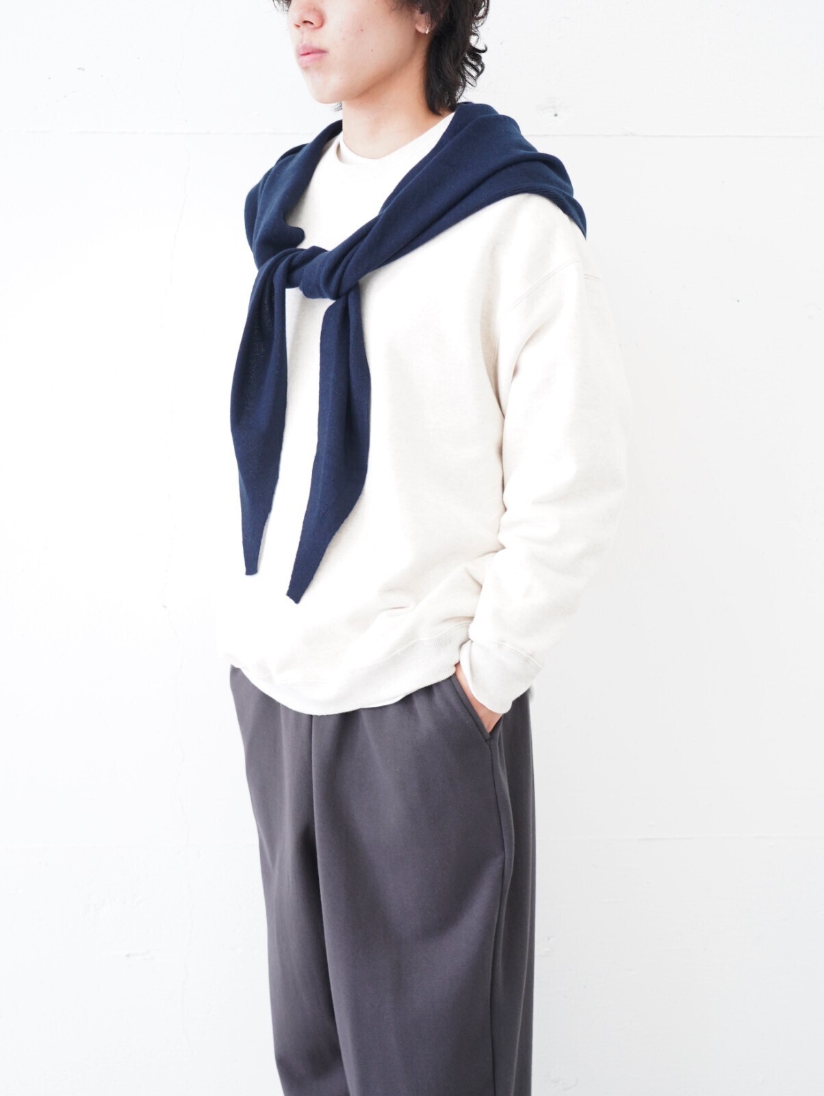 FUJI 女士 & 男士 WHITE CASHMERE SCARF 圖片15