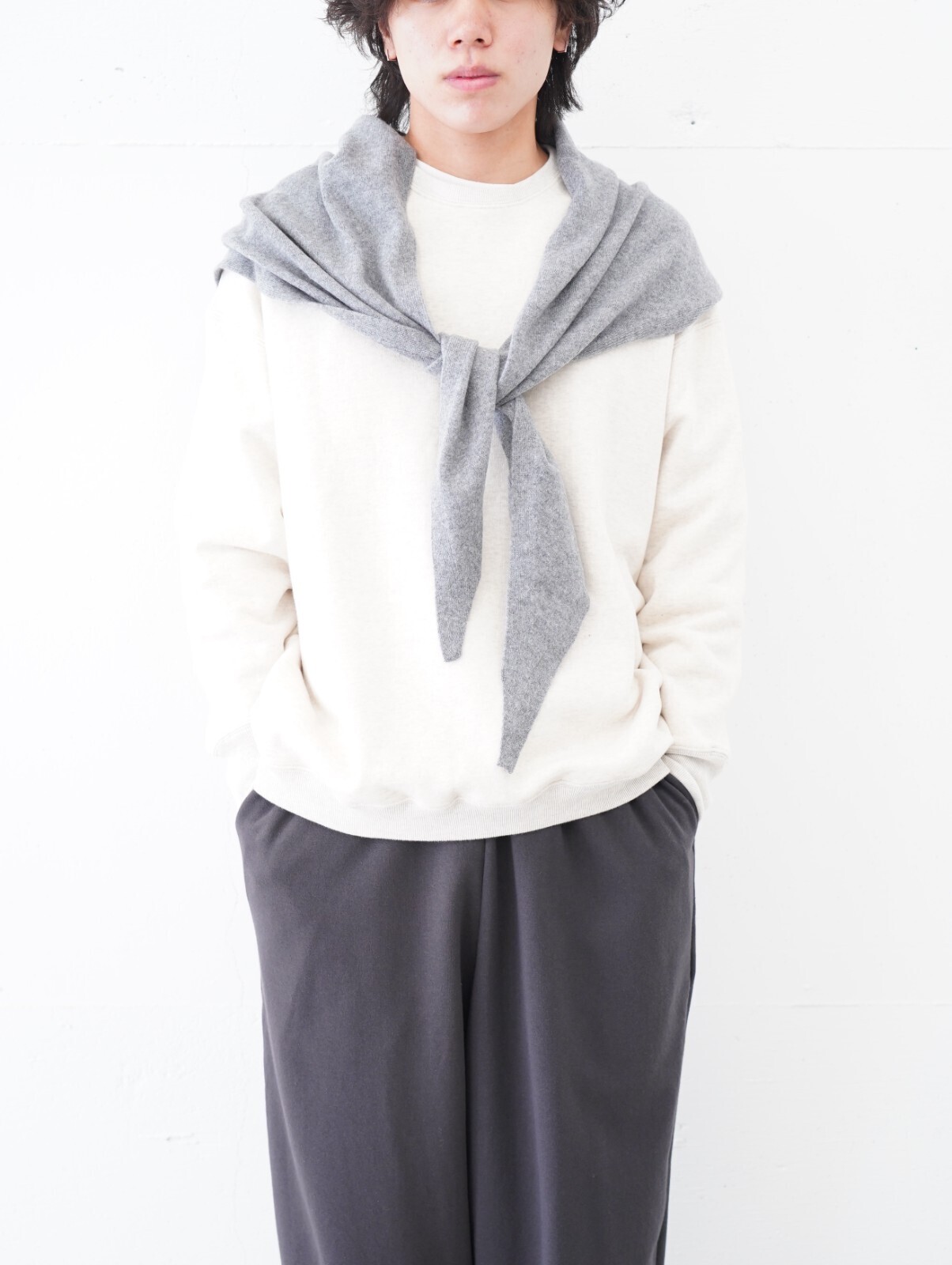 FUJI 女士 & 男士 WHITE CASHMERE SCARF 圖片8