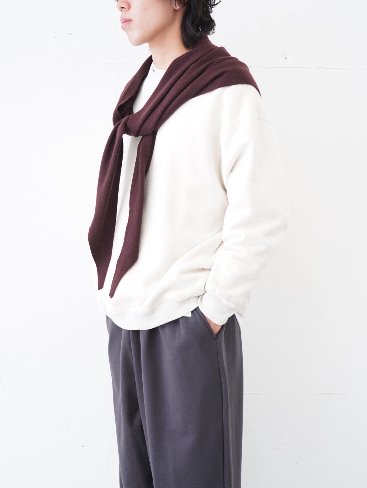 FUJI 女士 & 男士 WHITE CASHMERE SCARF 圖片3