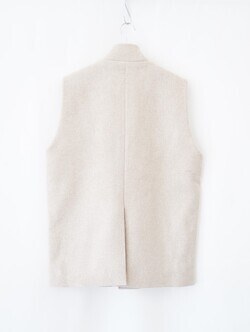 FUJI MENS LAMBSWOOL MELTON STAND COLLAR GILET IMAGE2