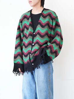 ラムロフ レディース & メンズ ウェーブモヘアカーディガン 画像4