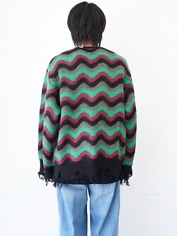 ラムロフ レディース & メンズ ウェーブモヘアカーディガン 画像3