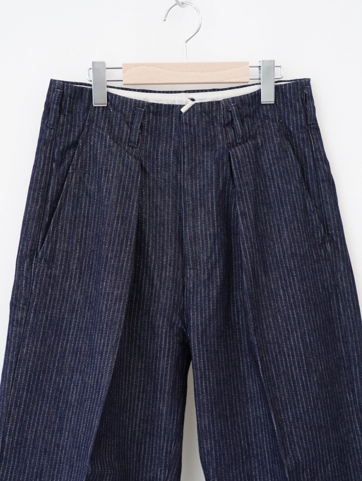 saby 男士 TUCK-BAGGY TYPE 2 - Stripe Denim One Wash - 圖片7
