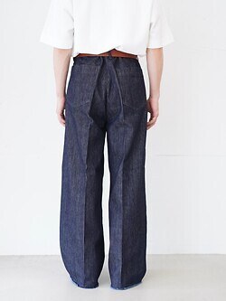 saby MENS TUCK-BAGGY TYPE 2 - Stripe Denim One Wash - IMAGE13
