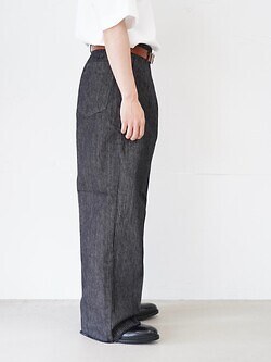 saby MENS TUCK-BAGGY TYPE 2 - Stripe Denim One Wash - IMAGE2