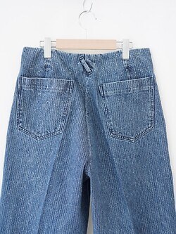 saby MENS TUCK-BAGGY TYPE 2 - Stripe Denim Splash Vintage Wash - IMAGE15