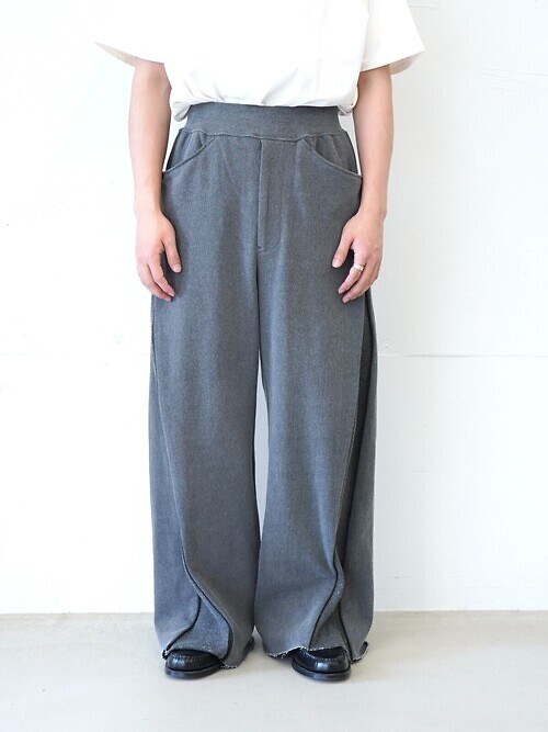 NEW RIB BAGGY PANTS- Pigment Print French Terry -｜saby 男士