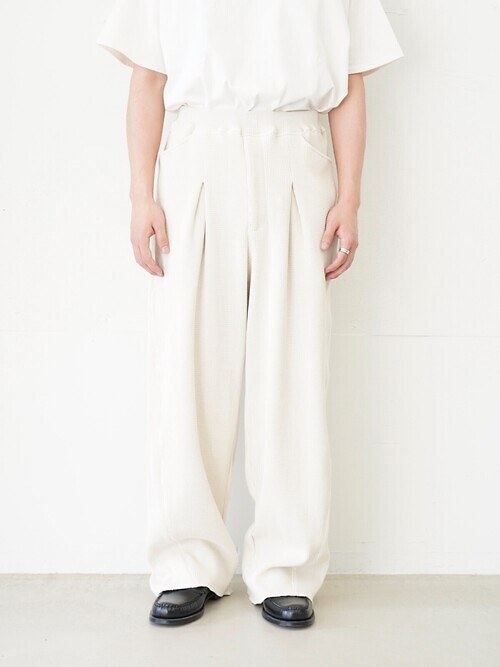 WAFFLE EASY PANTS - Pigment Stone Wash -｜saby 男士