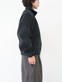 saby MENS REVERSIBLE STAND NECK BLOUSON- Double Face Fab . Wool & Crush Velour -  IMAGE27