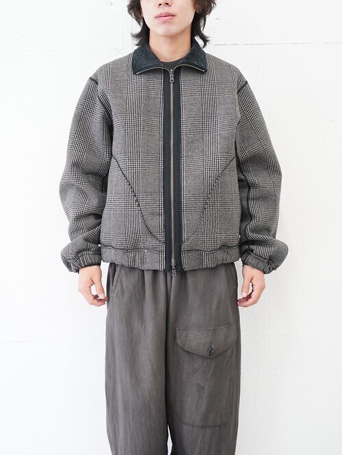 REVERSIBLE STAND NECK BLOUSON- Double Face Fab . Wool & Crush Velour - ｜saby 남성