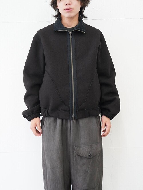 REVERSIBLE STAND NECK BLOUSON- Double Face Fab . Wool & Crush Velour - ｜saby 남성