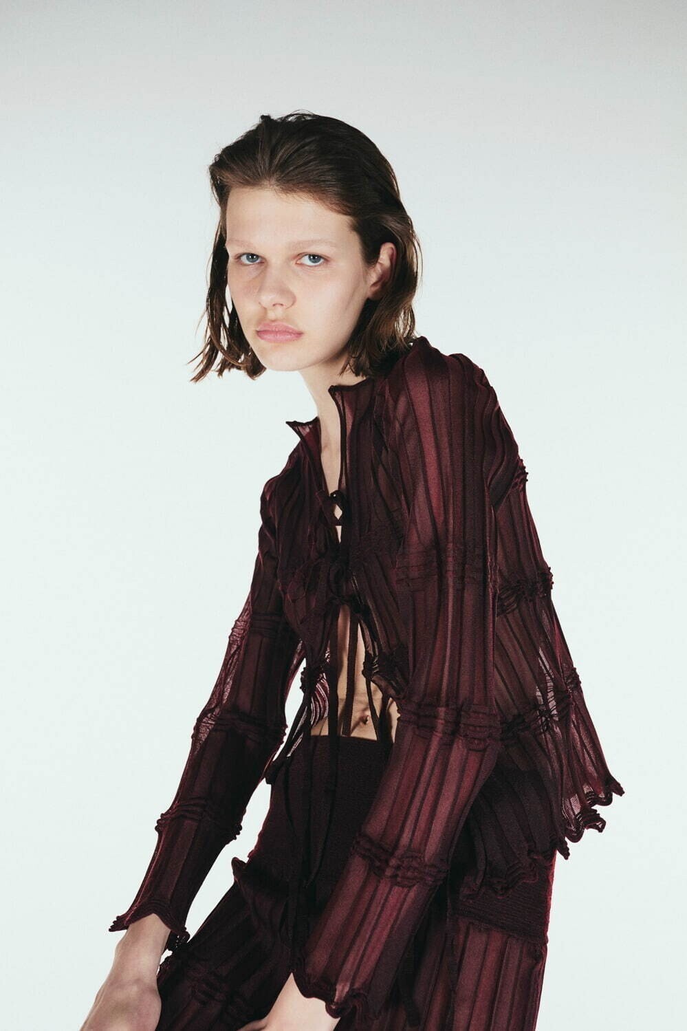 OPEN SESAME CLUB 여성 sheer flow cardigan 이미지22