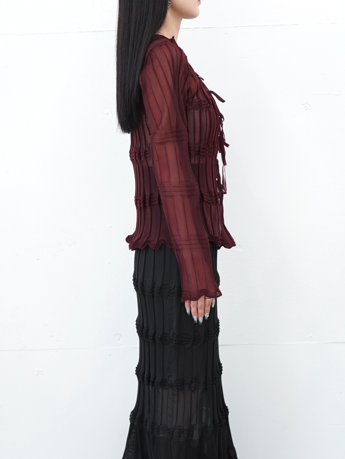 OPEN SESAME CLUB 여성 sheer flow cardigan 이미지14