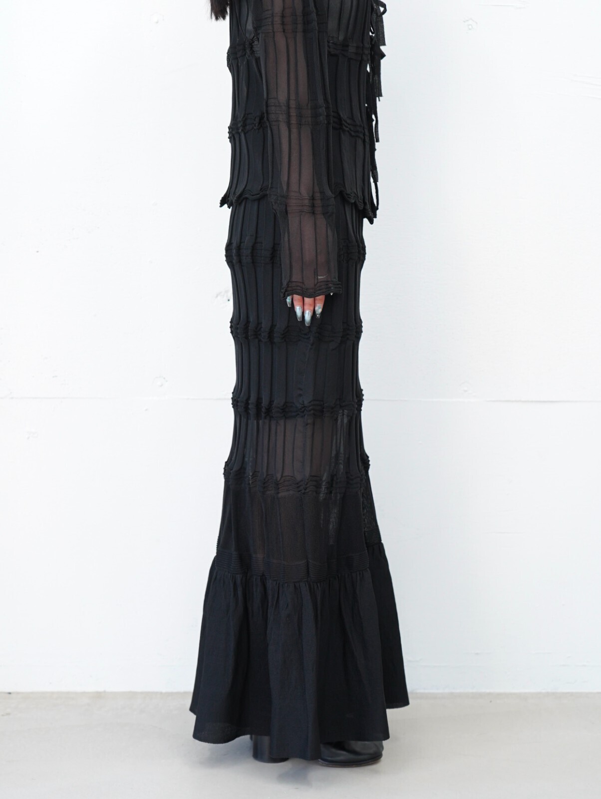 スカート SHEER FLOW 2WAY SKIRT / OPEN SESAME CLUB OPEN SESAME CLUB / sheer flow 2way skirt / BLACK | POETRY