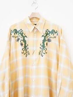 ANTHEM A 여성 & 남성 EMBROIDERY RAYON OMBRE CHECK SHIRTS 이미지3