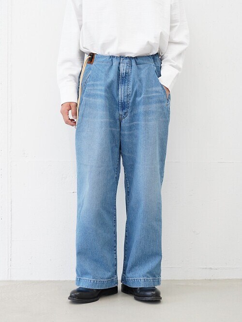 WASHED DENIM NO-BRAINER PANTS｜ANTHEM A 여성 & 남성
