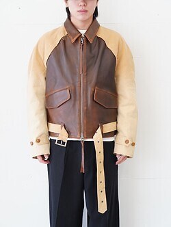 コッキ レディース & メンズ ヴィンテージエフェクトレザージャケット ブラウン 3