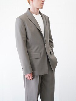 イレニサ(IRENISA) 男士 MODIFIED SHAWL COLLAR JACKET (25AW) stone gray 3