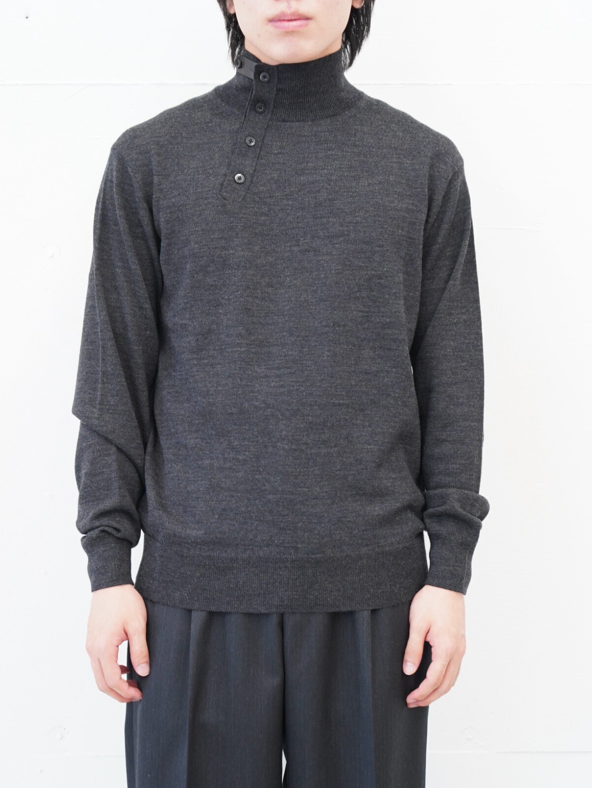 IRENISA 男士 WOOL HIGH-NECK KNIT PULLOVER 圖片1