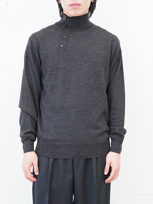 WOOL HIGH-NECK KNIT PULLOVER｜IRENISA 男裝