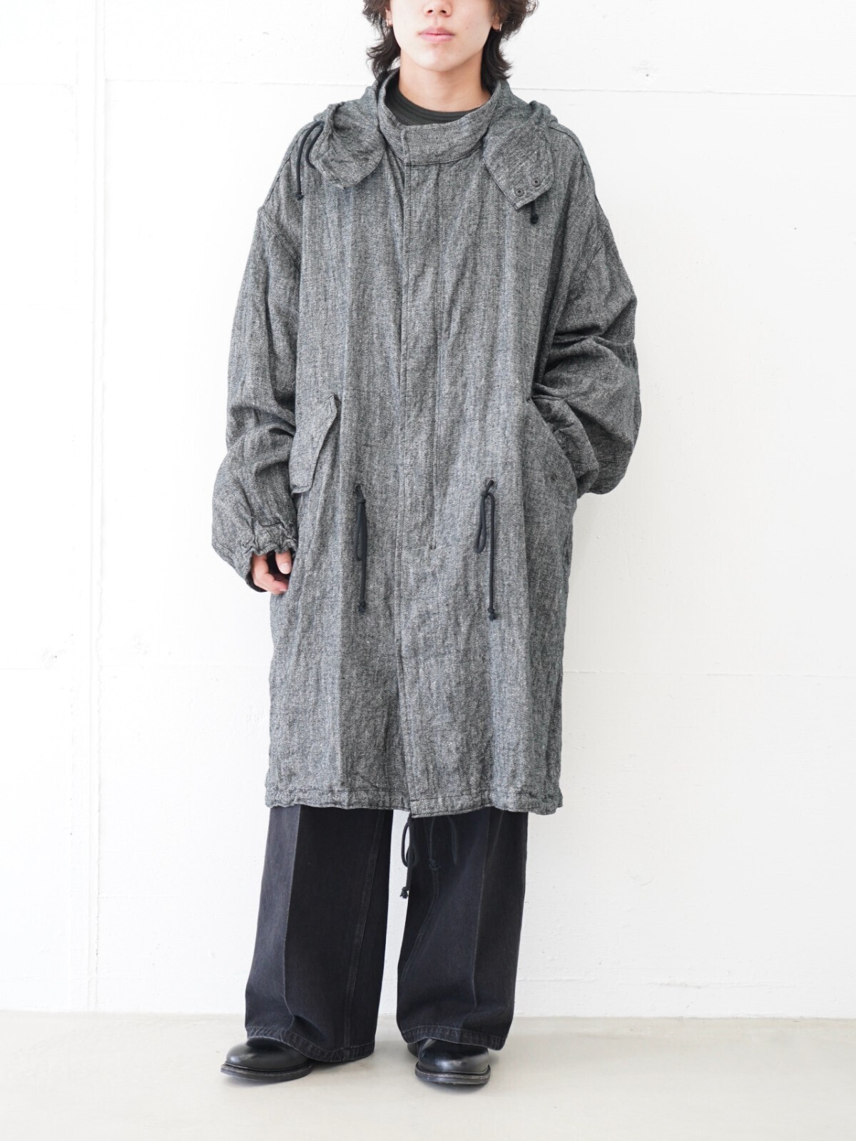 NULABEL 男士 SALT'N PEPPER WOOL LINEN SHELL PARKA 图片4