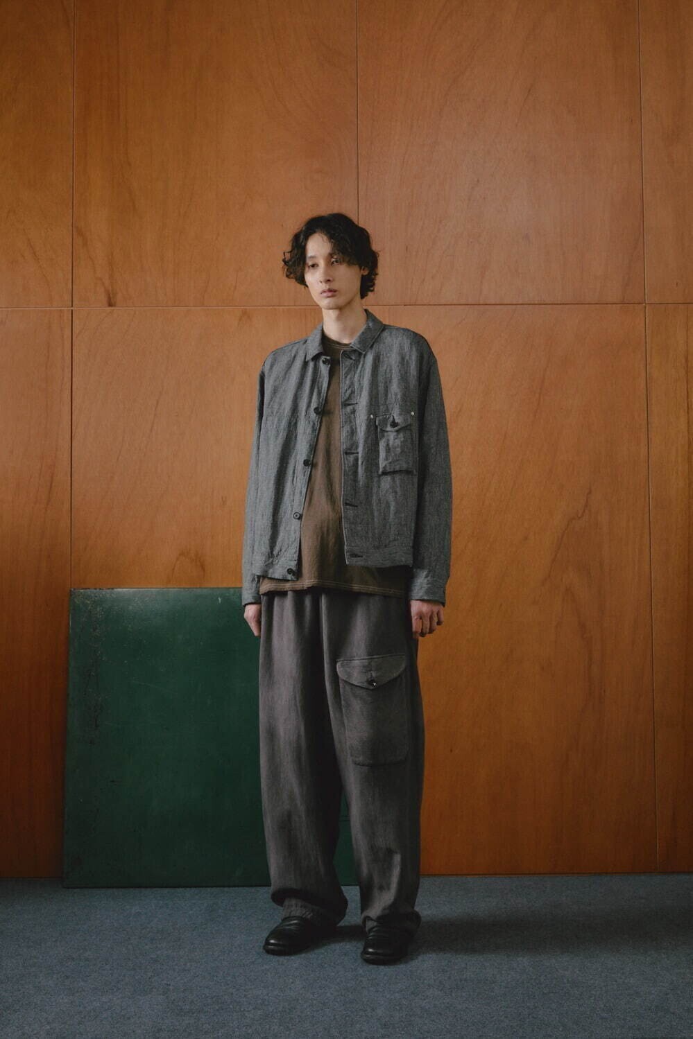 NULABEL 男士 SALT'N PEPPER WOOL LINEN TRUCKER JACKET 图片13