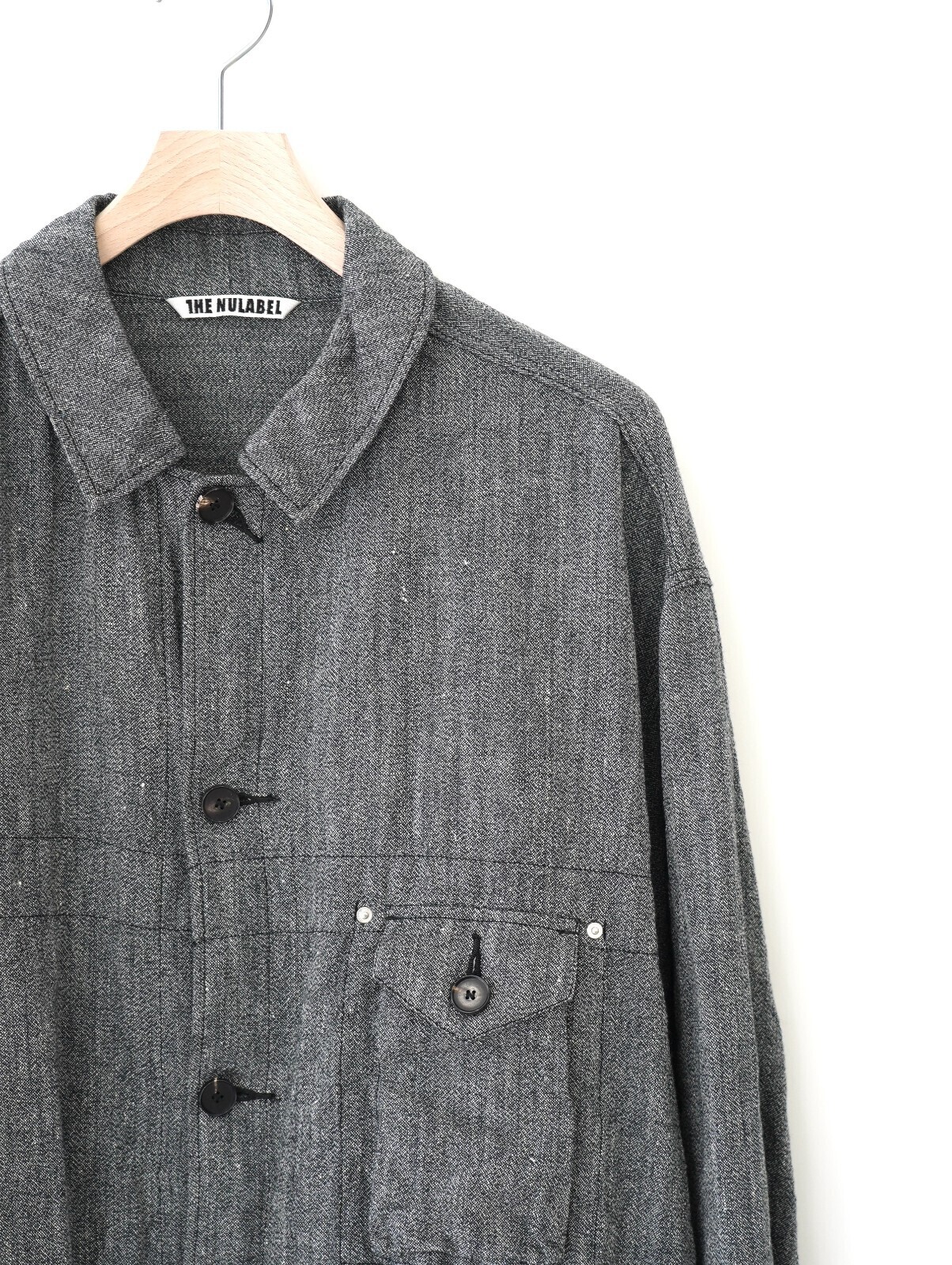 NULABEL 男士 SALT'N PEPPER WOOL LINEN TRUCKER JACKET 图片8